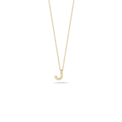 Tiny Treasures Diamond Love Letter “J“ Necklace