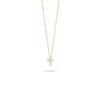 Tiny Treasures Gold with Diamond Accents Baby Cross Necklace Length 16" adjustable to 18