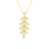 Byzantine Barocco Two-Tone with Diamonds Laurel Leaf Necklace