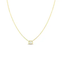 Diamonds by the Inch Yellow Gold Emerald Cut Diamond Single Station Necklace Length 17"