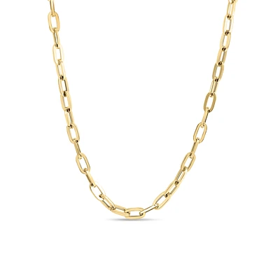 Classic Oro Yellow Gold Chain Necklace Length 18"