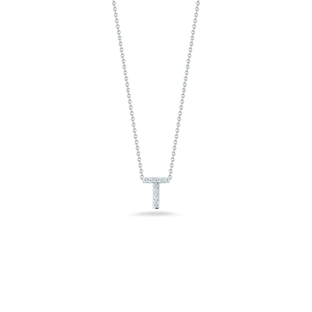 Tiny Treasures Diamond Love Letter “T“ Necklace