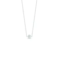 Diamonds by the Inch White Gold 0.10 Carats Single Station Necklace Length 16" adjustable to 18"