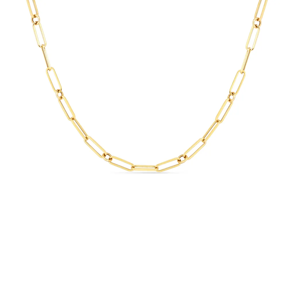 Designer Gold Alternating Size Paperclip Link Chain