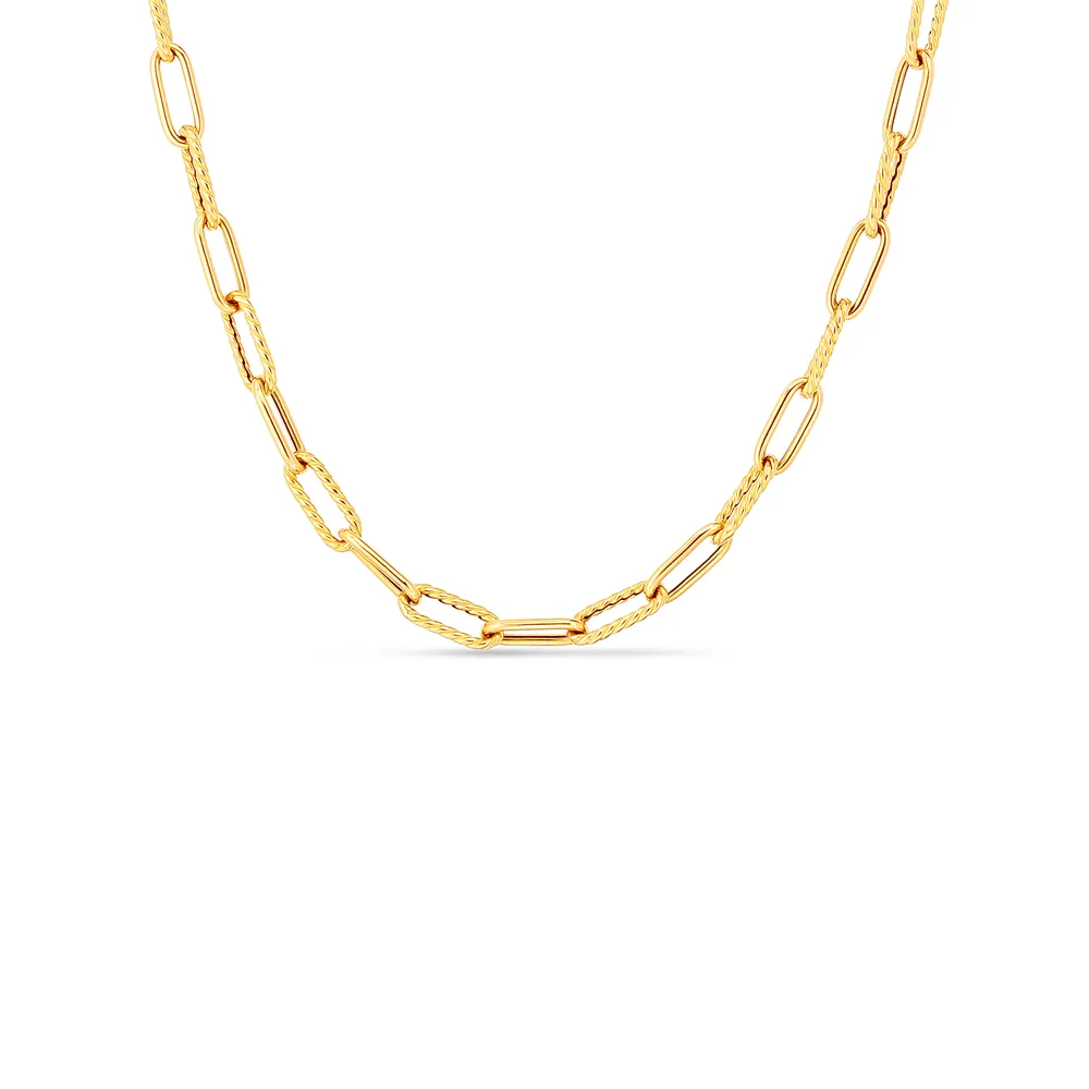 Designer Gold Paperclip Chain Length 34"