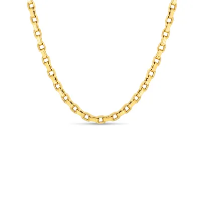 Designer Gold Square Link Chain Necklace