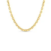 Designer Gold 5mm X 3mm Square Link Chain Necklace Length 7"