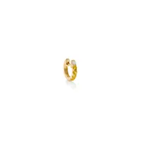 Medium Orb Yellow Sapphire 10.5mm Single Hoop Earring