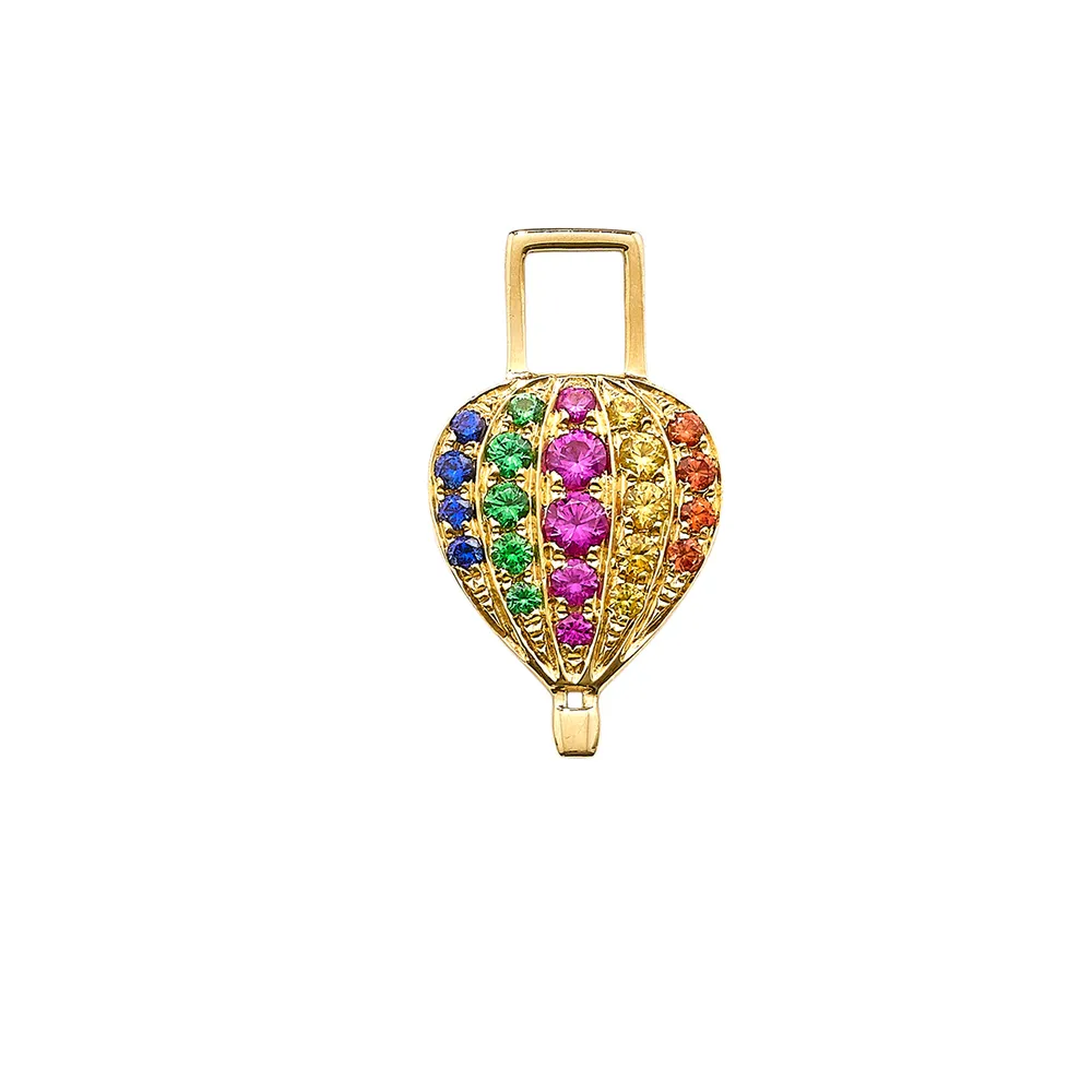 Earwishes Rainbow Sapphire & Tsavorite Balloon Charm