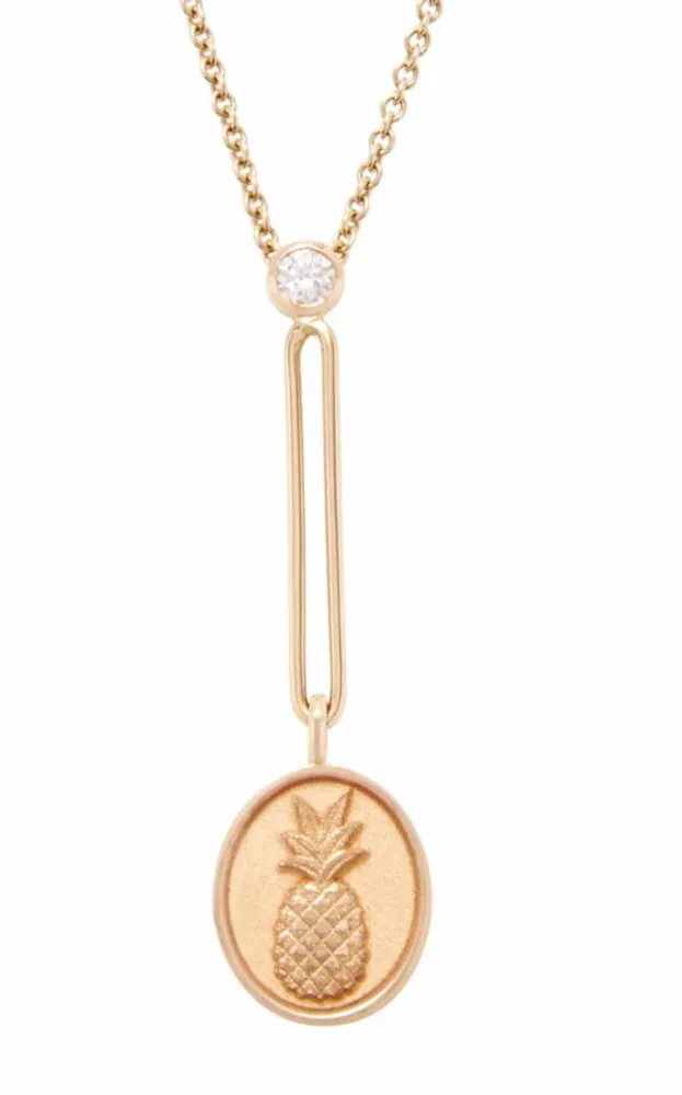 Fantasy Signet Link Necklace- Pineapple