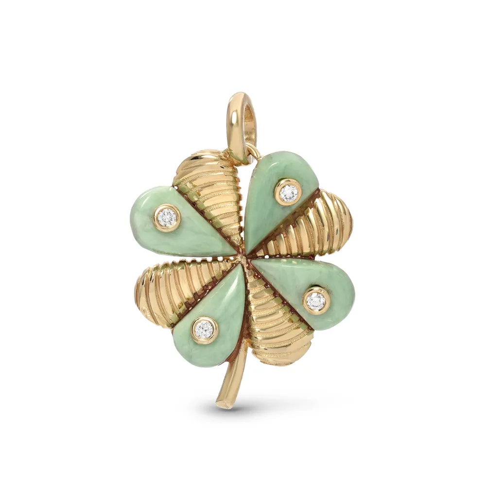 Talisman Clover Charm- Green Turquoise