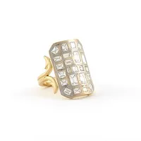 Ten Table Short Diamond Baguette Ring