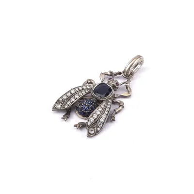 Sapphire and Diamond Bug Pendant