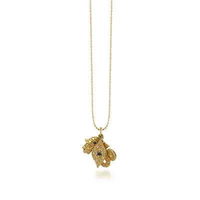 Gold and Diamond Multi Charm Necklace