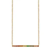 Gold and Rainbow Bar Necklace