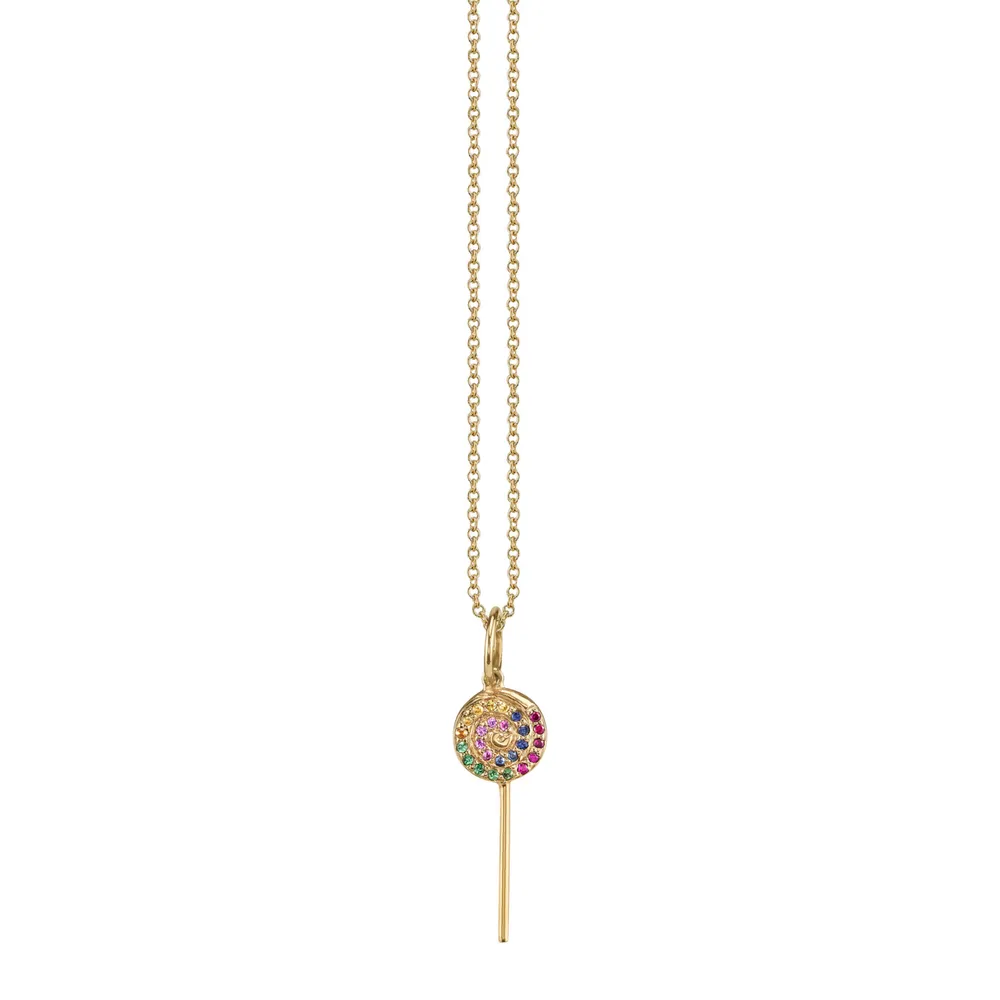 Gold and Rainbow Lolilipop Charm