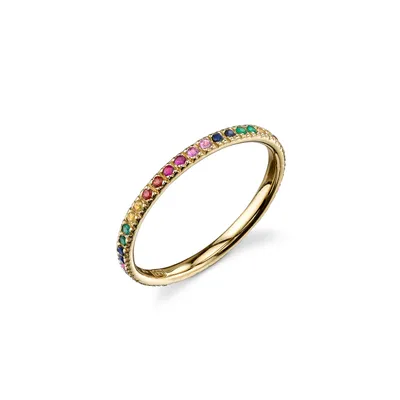 Gold and Rainbow Eternity Ring