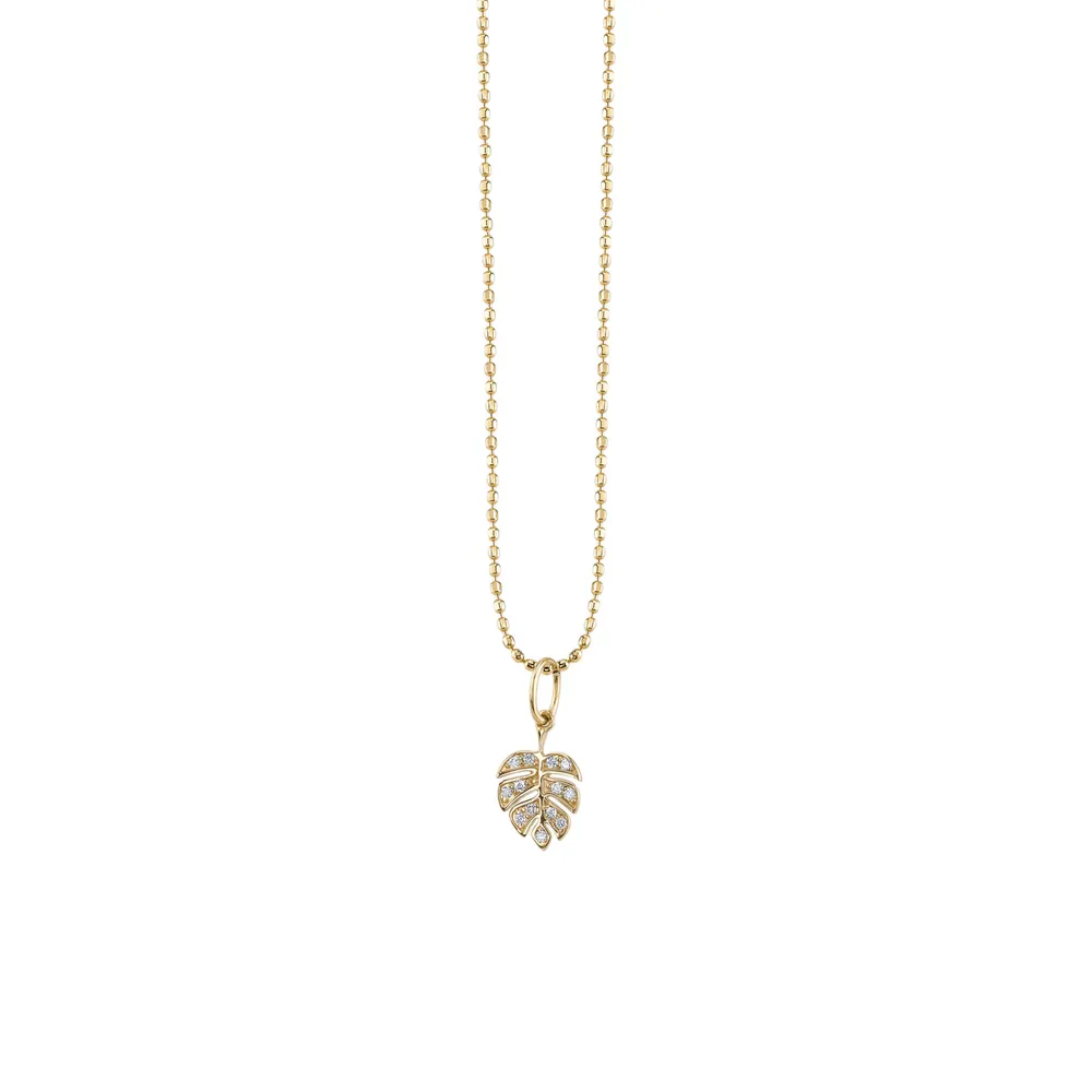 Gold Tiny Monstera Leaf Charm