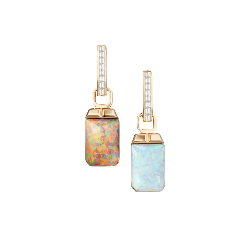 Crystal Haze Tablet Twister Earrings