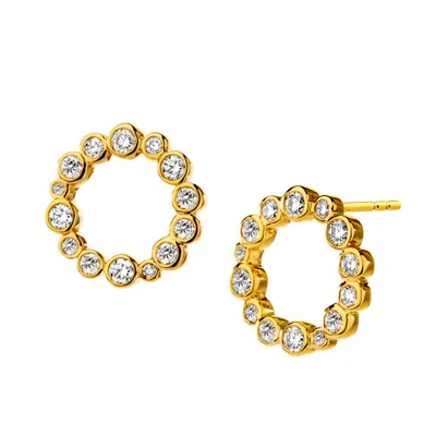 Cosmic Diamond Circle Earrings