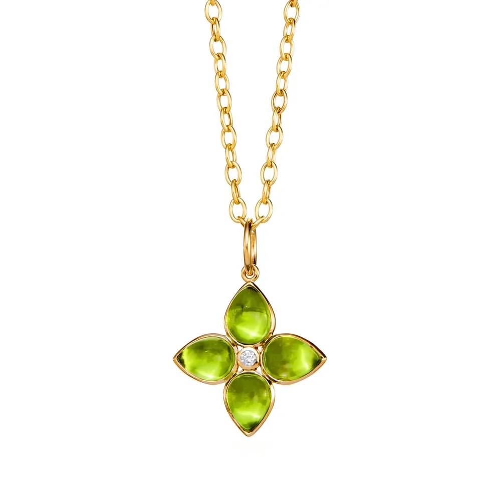 Jardin Peridot Flower Pendant