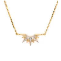 Half Sunburst Love Explosion Pave Necklace