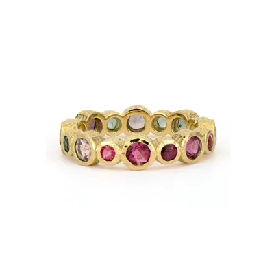 Timeless Bezel Set Mixed Tourmaline Band