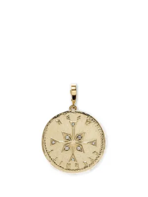 Compass Large Diamond Coin Charm