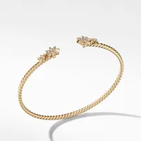 Petite Starburst Cable Bracelet in 18K Yellow Gold with Pavé Diamonds