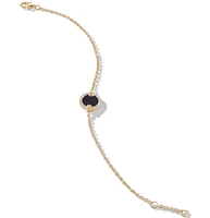 Petite DY Elements® Center Station Chain Bracelet in 18K Yellow Gold with Black Onyx and Pavé Diamonds