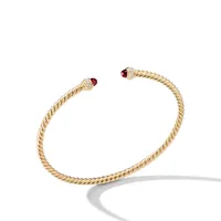 Cablespira® Bracelet in 18K Yellow Gold with Garnet and Pavé Diamonds