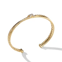 Petite X Station Bracelet in 18K Yellow Gold with Pavé Diamonds