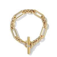 Lexington Chain Bracelet in 18K Yellow Gold with Pavé Diamonds