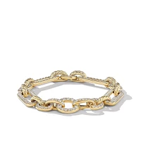 Lexington Chain Bracelet in 18K Yellow Gold with Full Pavé Diamonds, 9.8mm