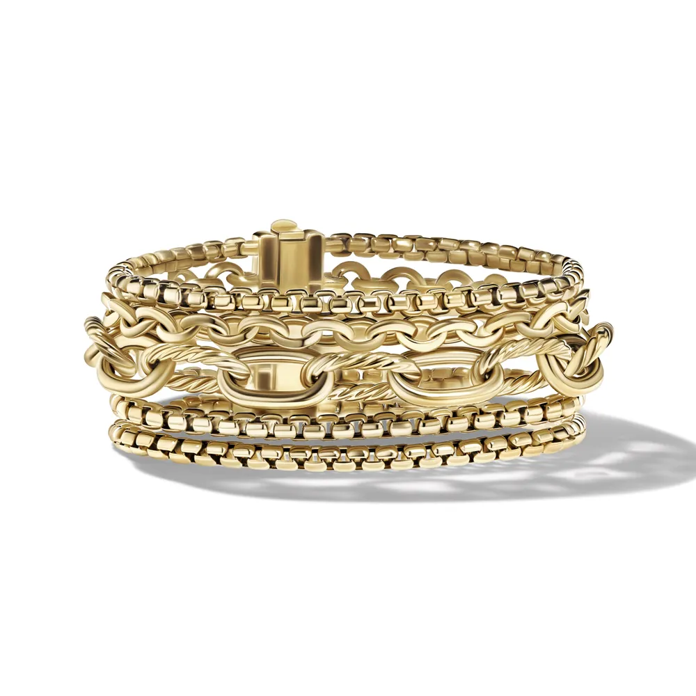 Multi Row Chain Bracelet in 18K Yellow Gold