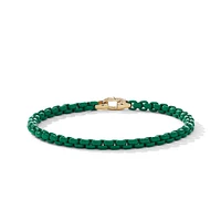 DY Bel Aire Color Box Chain Bracelet in Emerald Green Acrylic with 14K Yellow Gold Accent