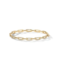 Stax Chain Link Bracelet in 18K Yellow Gold with Pavé Diamonds