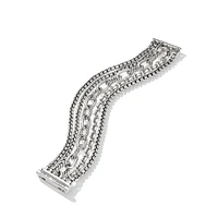Multi Row Chain Bracelet in Sterling Silver