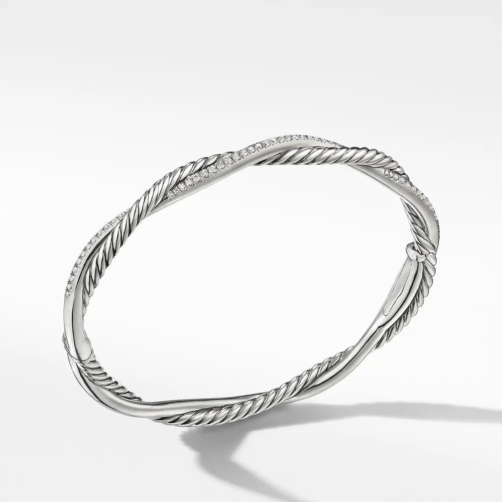 Petite Infinity Bracelet in Sterling Silver with Pavé Diamonds