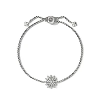 Starburst Station Chain Bracelet in Sterling Silver with Pavé Diamonds