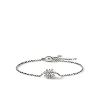 Starburst Station Chain Bracelet in Sterling Silver with Pavé Diamonds