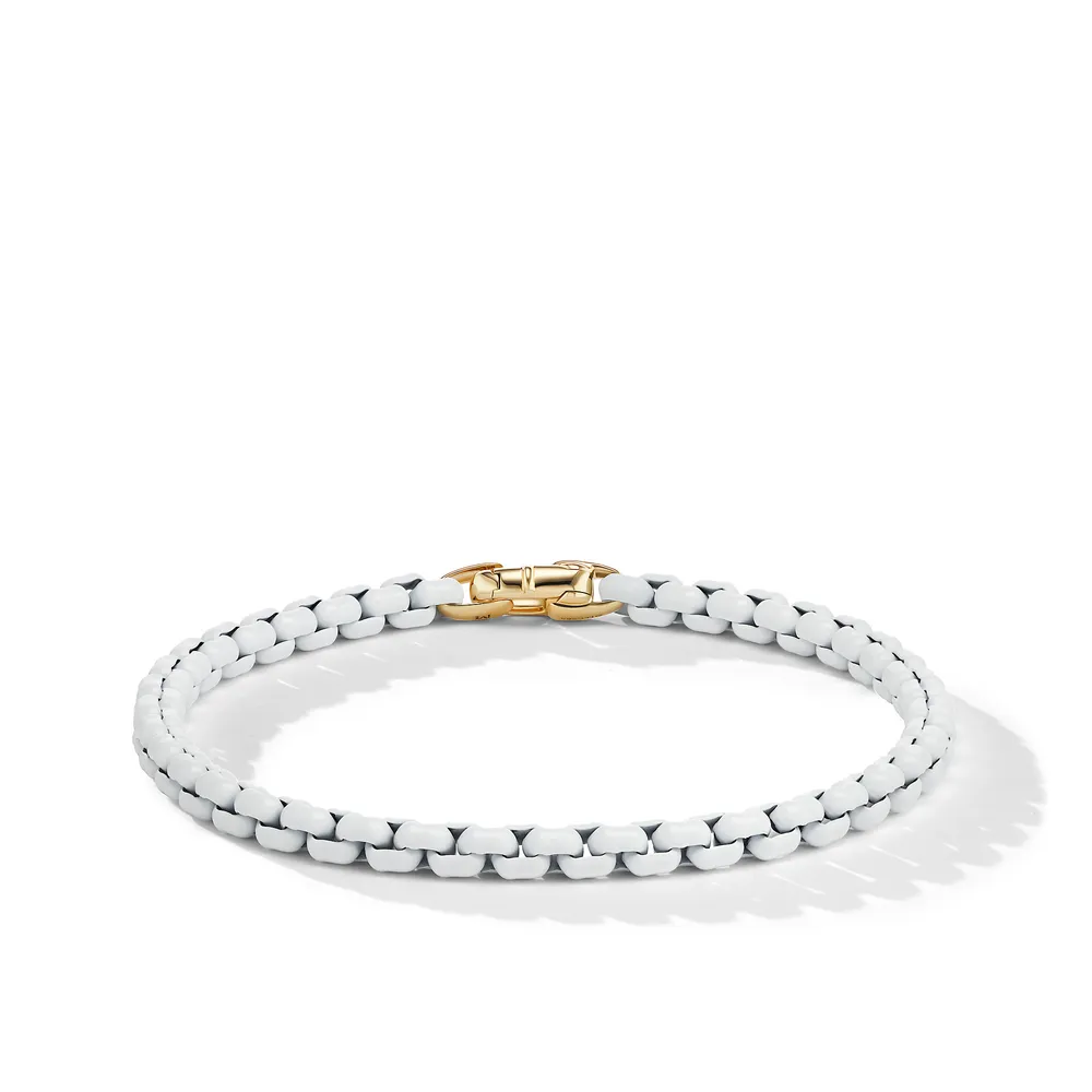 DY Bel Aire Chain Bracelet in White with 14K Yellow Gold Accent