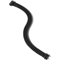 Three Row Box Chain Bracelet with Stainless Steel and Black Titanium