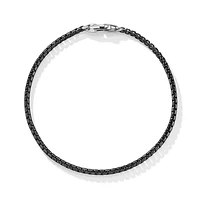 Box Chain Bracelet with Stainless Steel and Sterling Silver