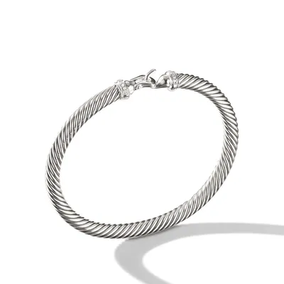 Buckle Bracelet in Sterling Silver with Pavé Diamonds