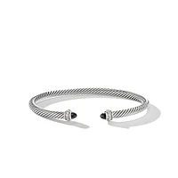 Cable Classics Bracelet in Sterling Silver with Black Onyx and Pavé Diamonds