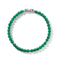 Bijoux Spiritual Beads Bracelet in Sterling Silver with Green Onyx