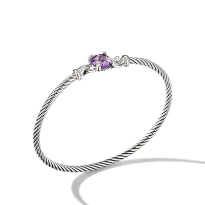 Chatelaine® Bracelet in Sterling Silver with Amethyst and Pavé Diamonds