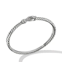 Thoroughbred Loop Bracelet in Sterling Silver with Pavé Diamonds