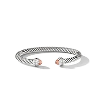 Petite Helena Cablespira Bracelet in 18K Yellow Gold with Emeralds and Diamonds, 3mm